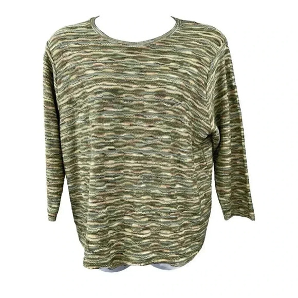 Alfred duner women's knit sweater green Pattern 2X grandmacore - Picture 1 of 6